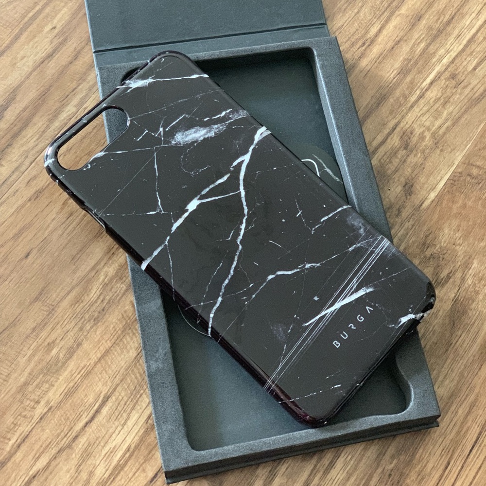 Burga iPhone 7 Plus Black Marble Phone Case